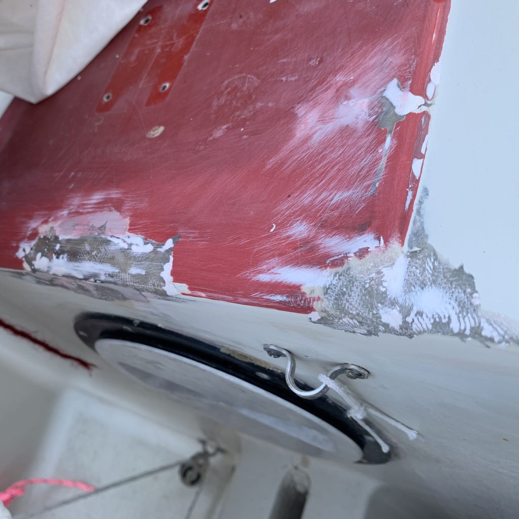 Fördäck på E-jolle efter renovering